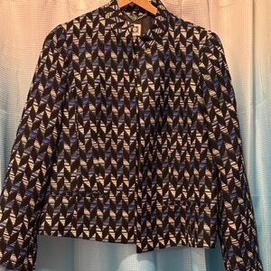 Anne Klein Black and Gold Chain Detail Jacket